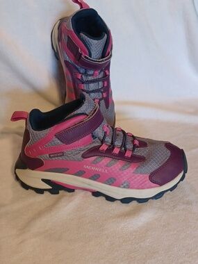 Merrell Pink and Purple Trail Shoes Waterproof Big Girl Size 6